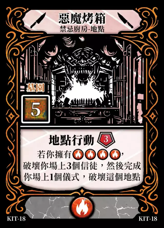 《控訴》卡牌「惡魔烤箱」